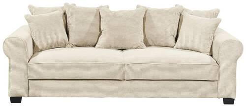 2-sitzer-sofa Mit Schlaffunktion Maureen B:250cm - Creme/Schwarz, KONVENTIONELL, Textil (250/95/125cm) - MID.YOU