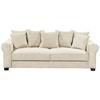 2-sitzer-sofa Mit Schlaffunktion Maureen B:250cm - Creme/Schwarz, KONVENTIONELL, Textil (250/95/125cm) - MID.YOU