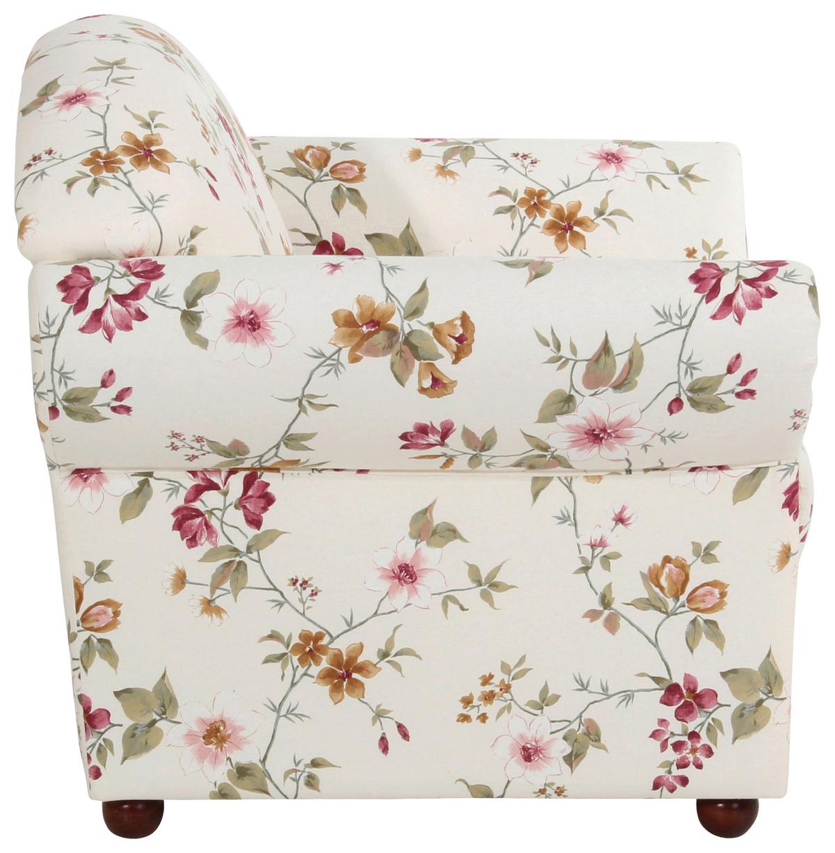 Posltersessel Mit Armlehnen Corona Rot/weiß - Rot/Nussbaumfarben, Design, Textil (96/85/81cm) - Max Winzer