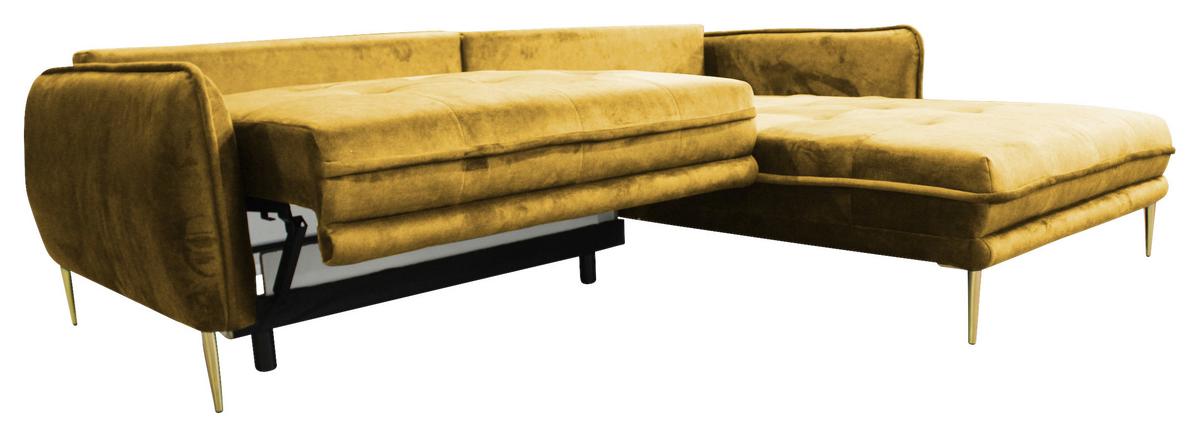 Ecksofa Whisper Senfgelb S: 264x196 cm - Goldfarben/Senfgelb, Design, Textil (264/196cm) - MID.YOU
