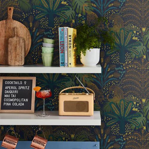 Vliestapete 118612 - Blau/Braun, Basics, Papier/Kunststoff (52/1000cm)