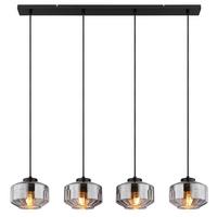 Hängeleuchte 15547-4h - Schwarz, Design, Glas/Metall (96/18/120cm) - Globo