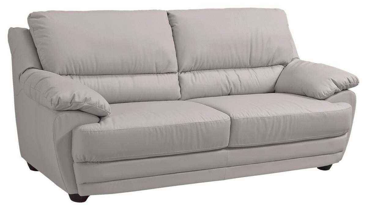 2-Sitzer-Sofa Nebolo Hellgrau Lederlook - Hellgrau, Design, Textil (209/97/100cm) - Livetastic