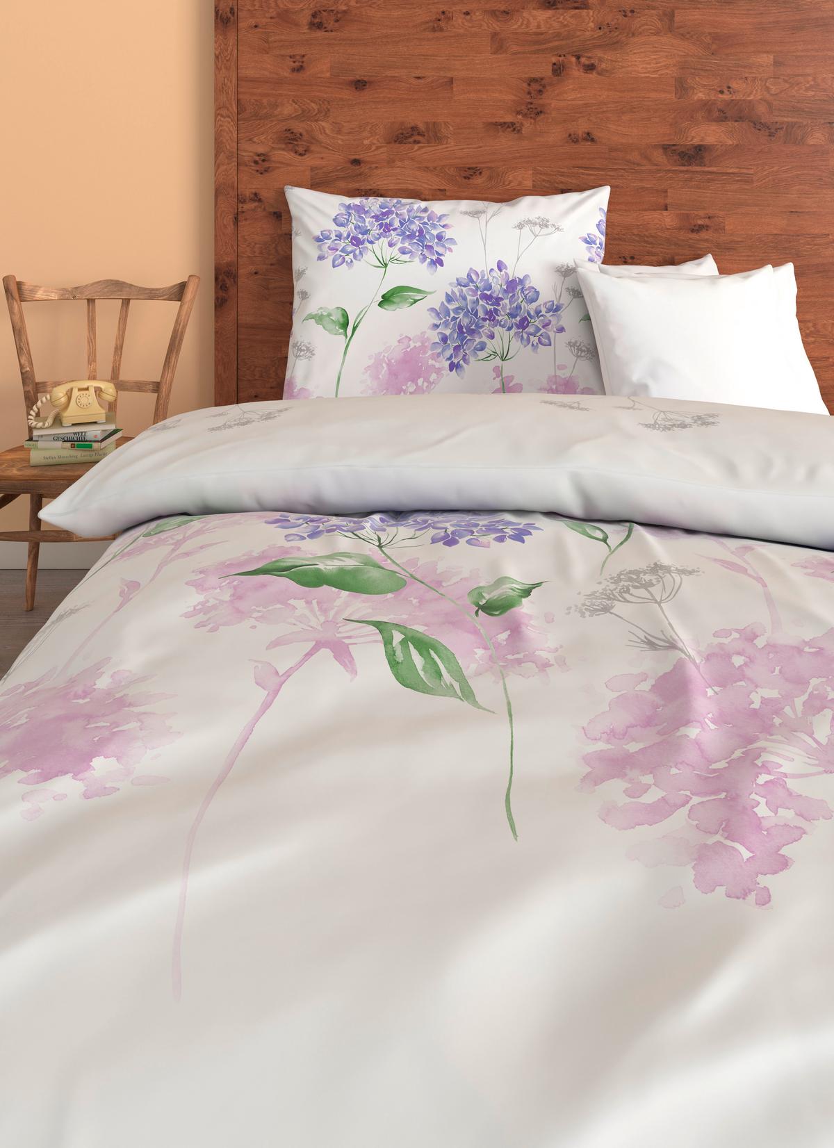 Bettwäsche Donatella - Blau/Rosa, ROMANTIK / LANDHAUS, Textil - James Wood