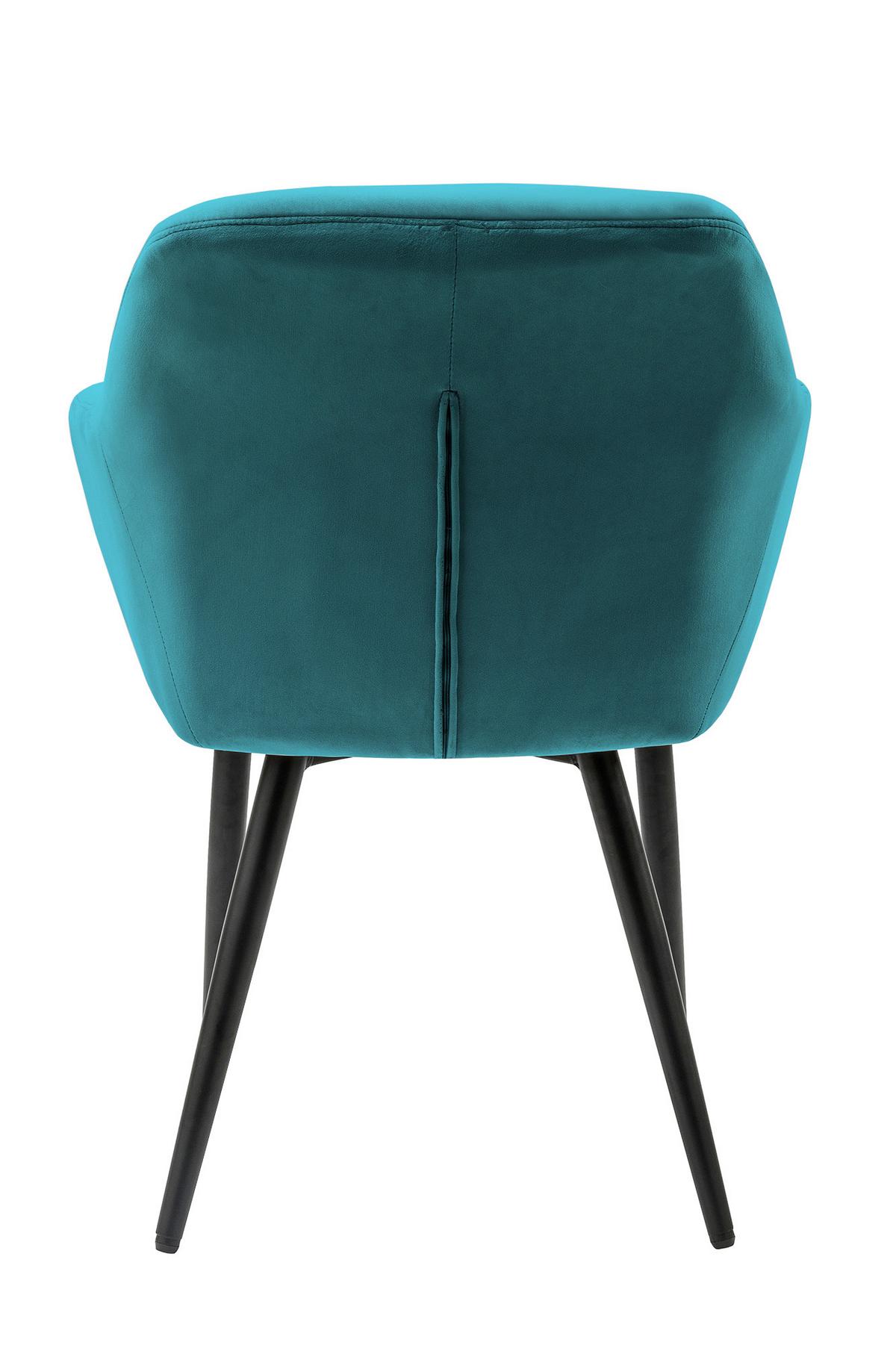 Armlehnstuhl Türkis B: 61 Cm - Türkis/Schwarz, MODERN, Textil/Metall (61/85/45cm) - Livetastic