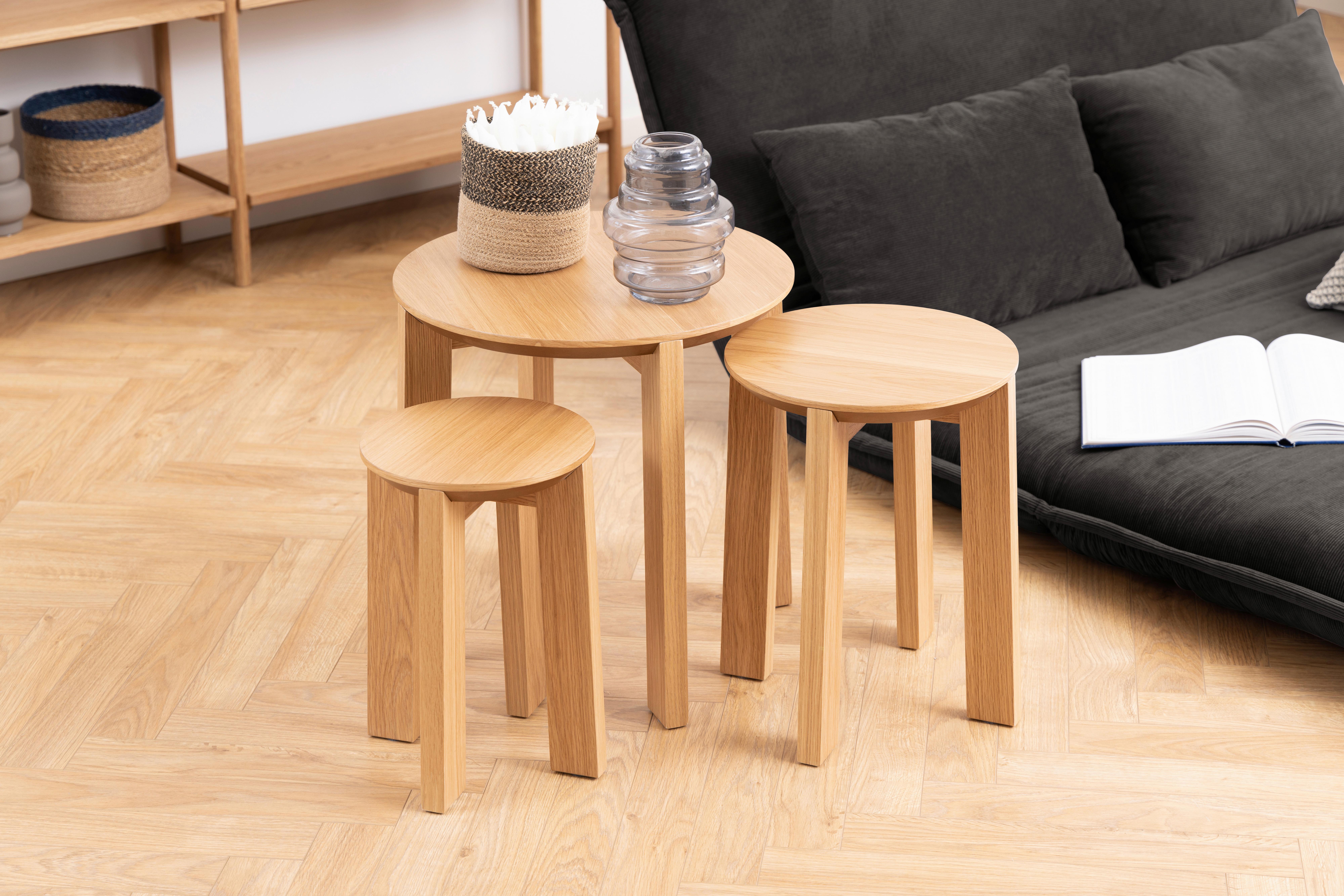Couchtischset Maxime - Naturfarben, Design, Holz/Holzwerkstoff (50/50/50cm) - MID.YOU