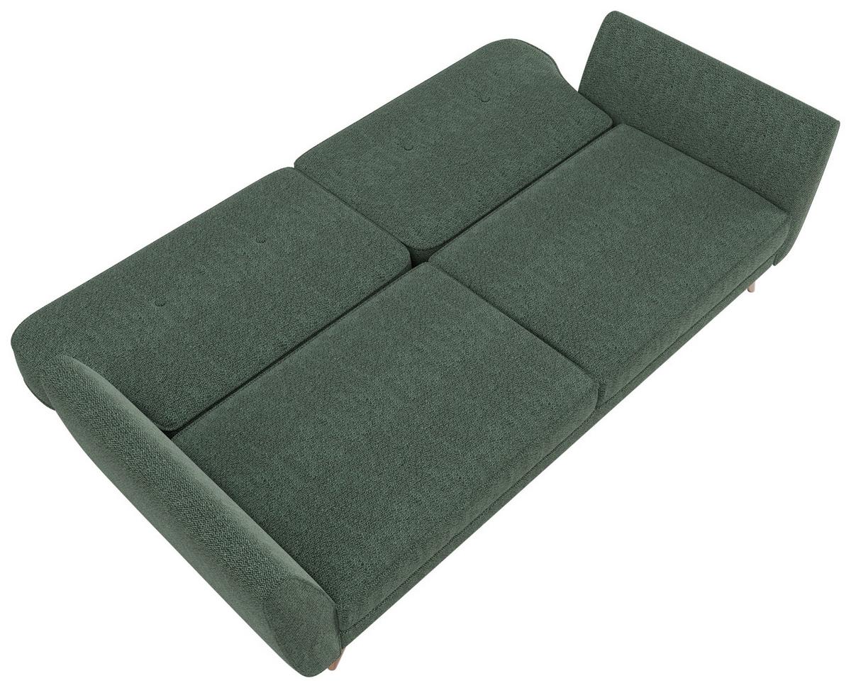 3-Sitzer-Sofa + Schlaffunktion Kopenhagen Tannengrün - Dunkelgrün/Grün, MODERN, Textil (222/87,5/83cm) - MID.YOU