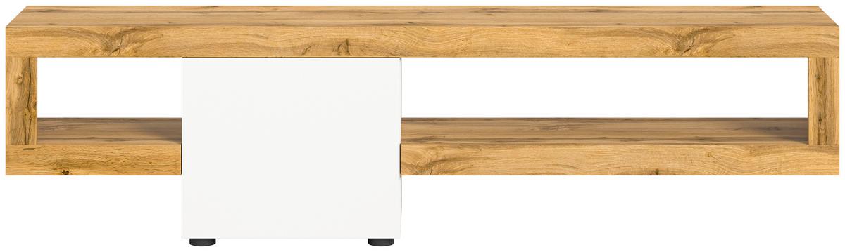 Lowboard Samba Weiß, Eiche Dekor B: 190 Cm - Eichefarben/Schwarz, Design, Holzwerkstoff (190/51/30cm) - MID.YOU