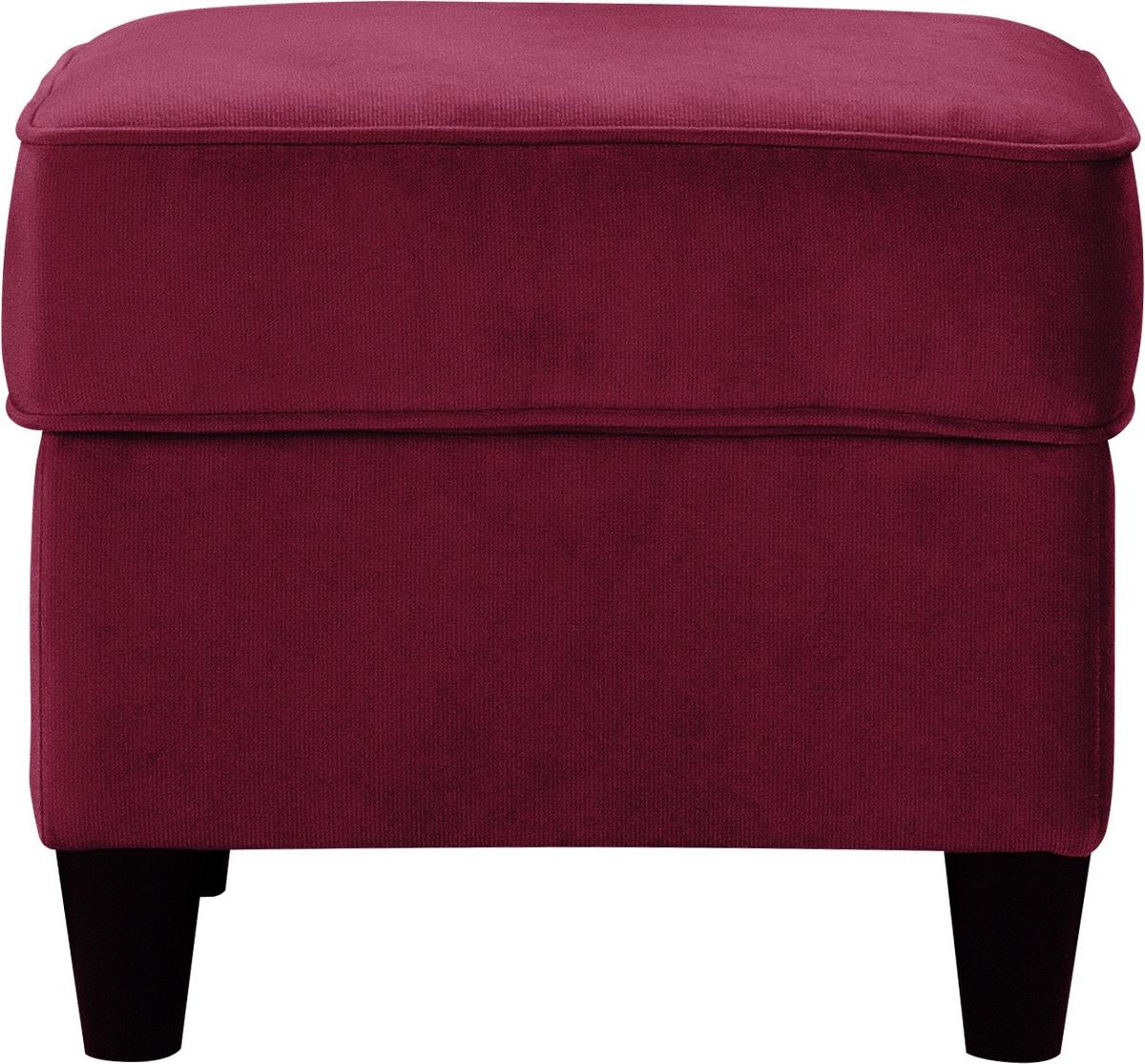 Hocker Baron Bordeaux B: 52 Cm - Bordeaux/Schwarz, Design, Textil (52/45/52cm) - MID.YOU
