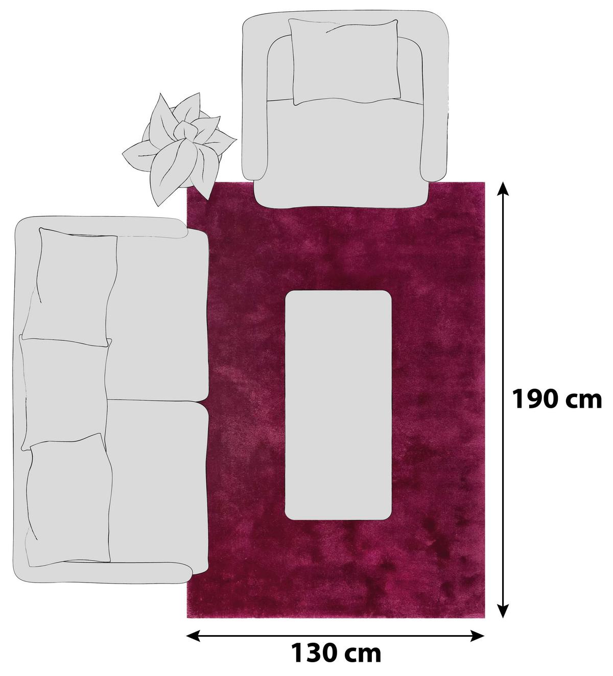 Hochflorteppich Relaxx Violett/weinrot 130x190 Cm - Violett/Weinrot, Basics, Textil (130/190cm) - Esprit