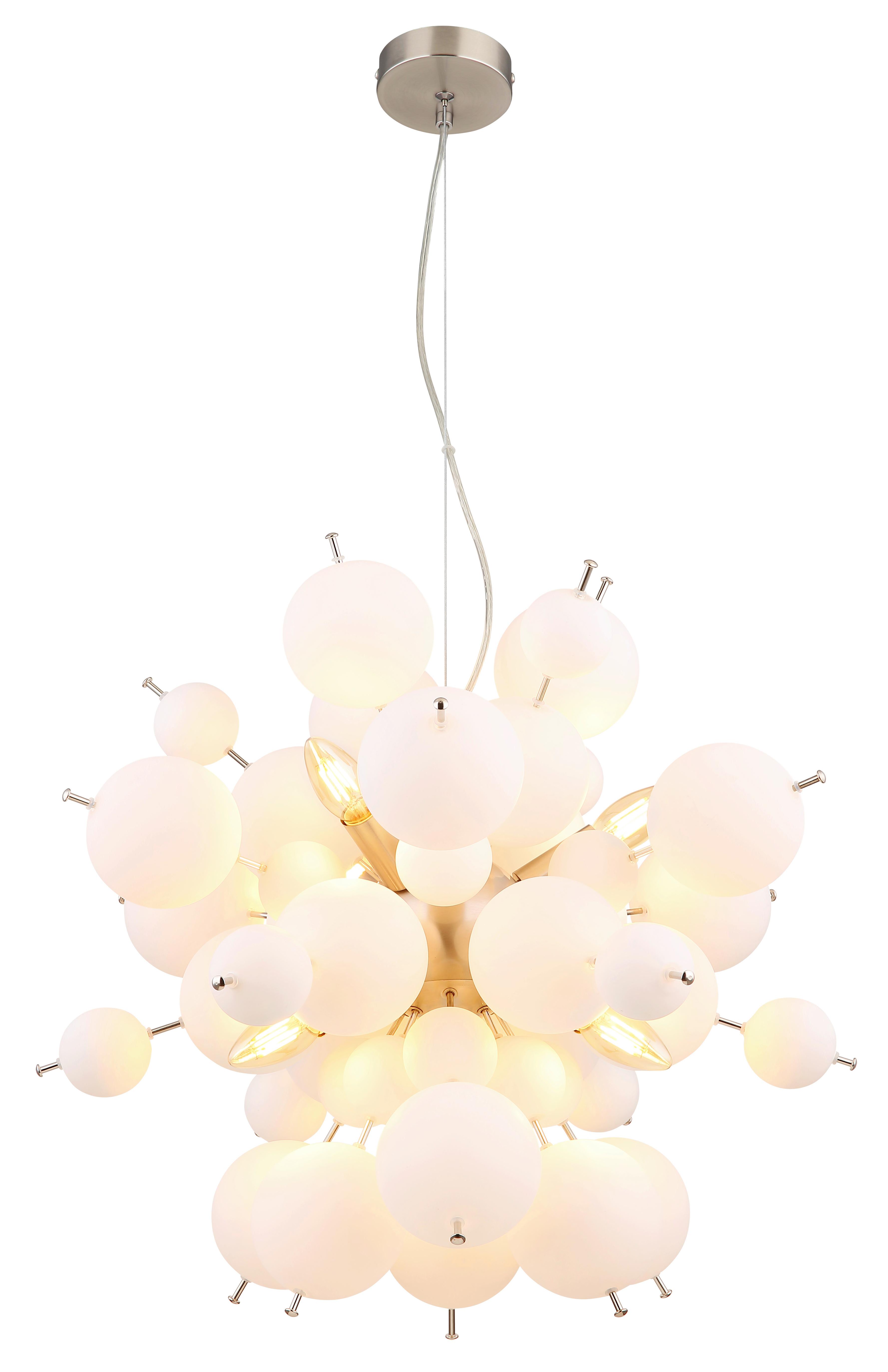 Függőlámpa 15633ho - nikkelszínű, Design, Üveg/fém (55/150cm) - Globo