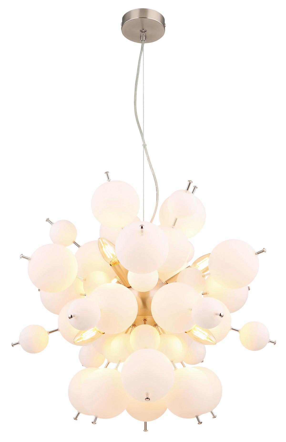 Függőlámpa 15633ho - nikkelszínű, Design, Üveg/fém (55/150cm) - Globo