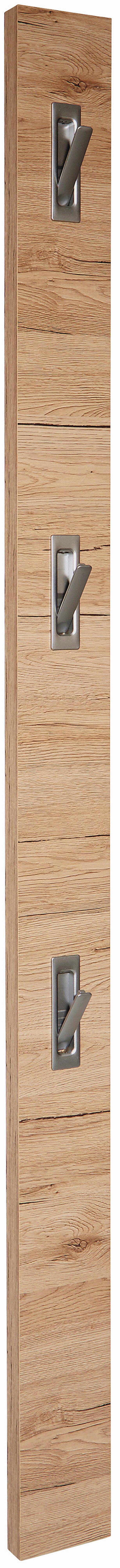 Garderobenpaneel Eiche Dekor Mit 3 Haken B: 12 cm - Hellbraun/Erlefarben, MODERN, Holzwerkstoff (12/175/2,8cm)
