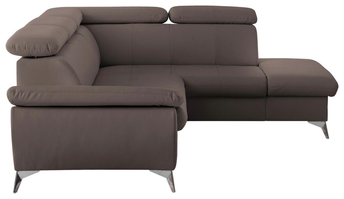Ecksofa Mit Schlaffunktion Und Bettkasten Gisele Braun - Chromfarben/Braun, KONVENTIONELL, Textil (256/209cm) - Livetastic