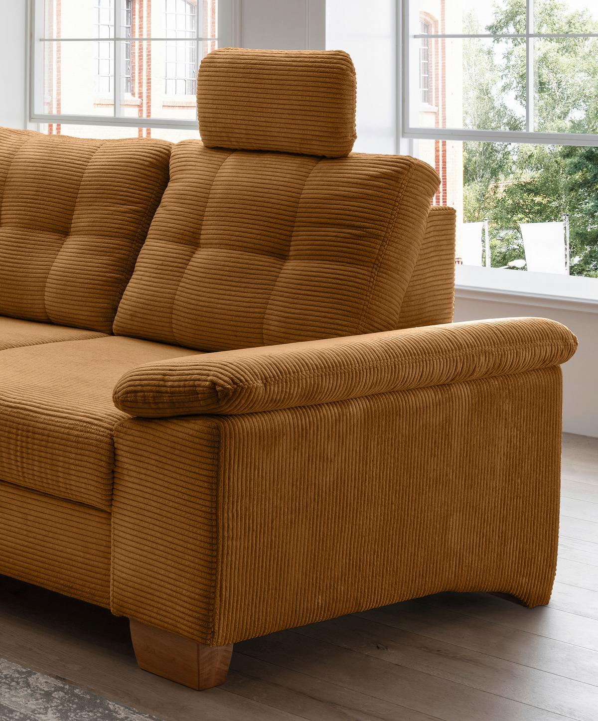 Ecksofa Brizzini Goldfarben S: 176x270 Cm - Goldfarben/Naturfarben, MODERN, Textil (176/270cm) - Livetastic