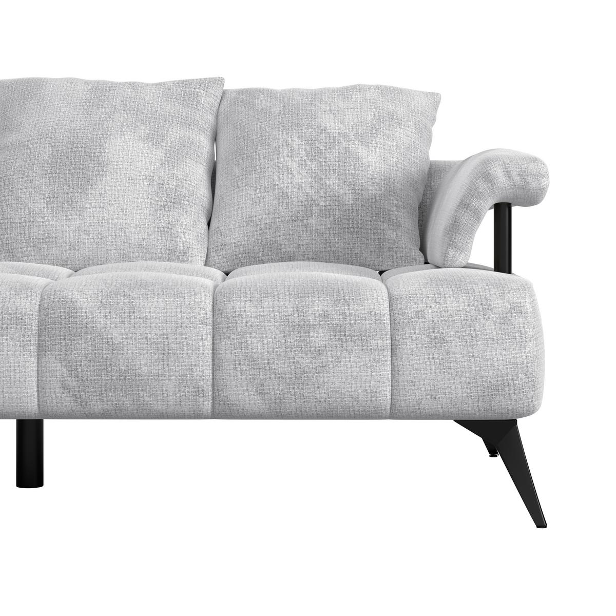 Sedacia súprava VANESSA NEW potrebná š. dverí 90 cm, ľavá - čierna/svetlosivá, Modern, kov/textil (200/297cm)