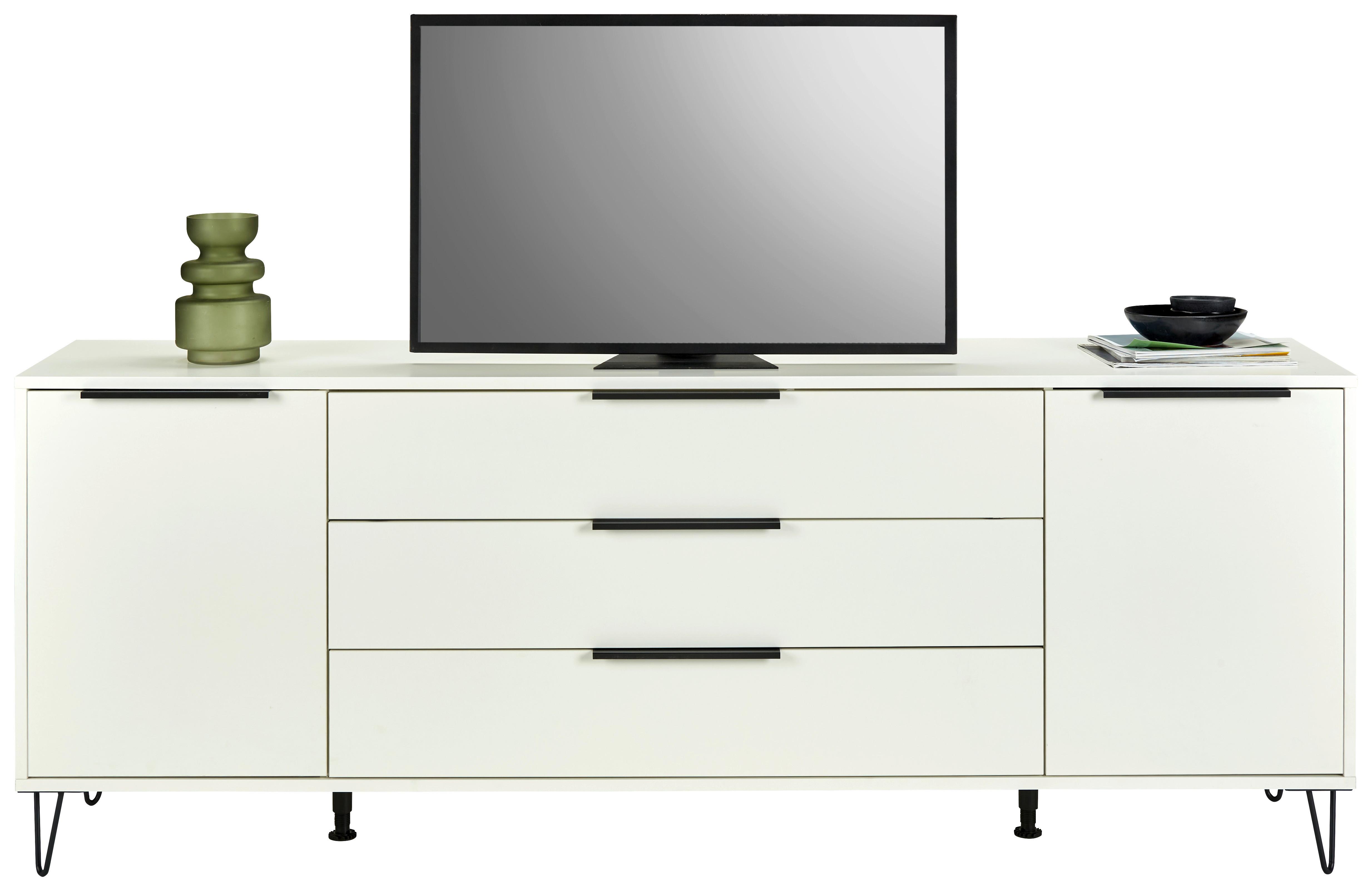 Široká Komoda Bounty - čierna/biela, Moderný, kov/kompozitné drevo (216/82/45cm) - Modern Living