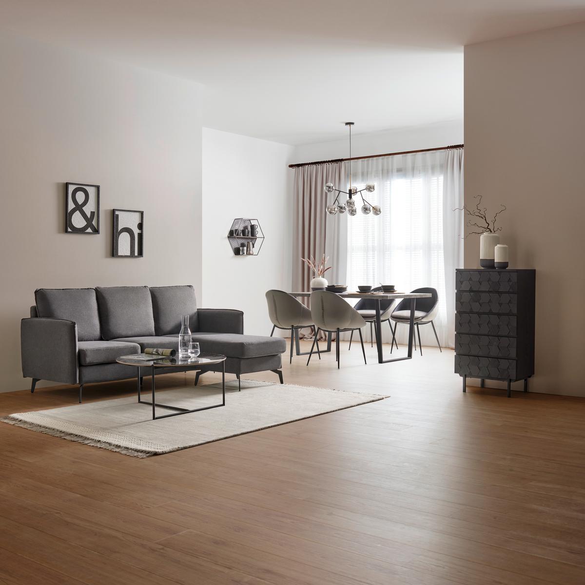 Komoda ROMA - černá, Moderní, kov/dřevo (54/103/39cm) - Bessagi Home