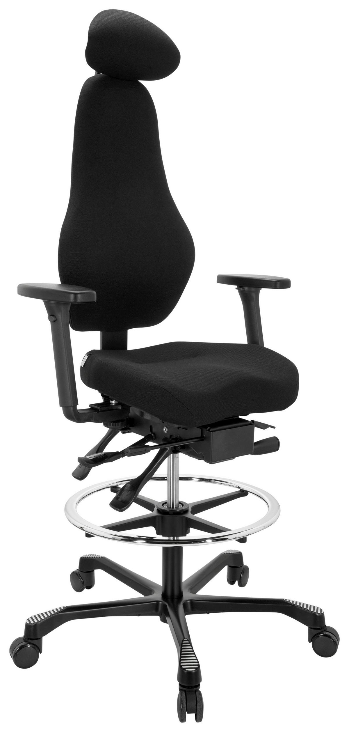 Bürostuhl Resistio Work Schwarz Bis 120 Kg - Schwarz, Basics, Kunststoff/Textil (70/126/54cm) - MID.YOU