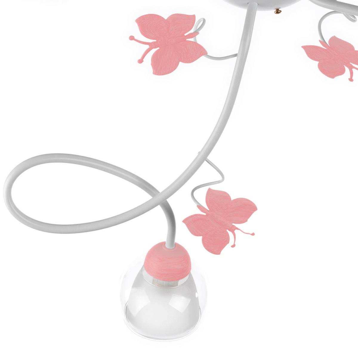 Kinderdeckenleuchte 4924/pl3 - Pink/Weiß, Basics, Glas/Metall (80/20cm)