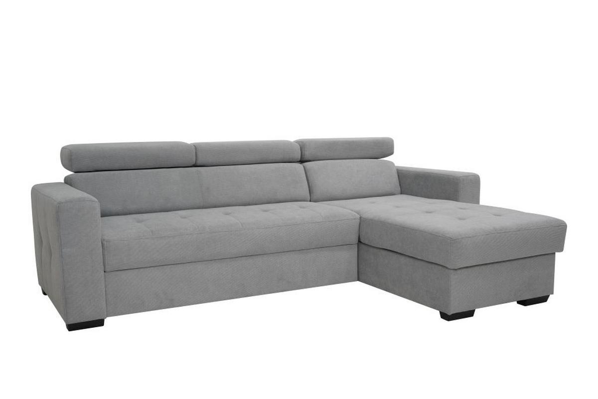 Rohová sedačka MARCO, oboustranná, šedý velur - šedá/černá, Konvenční, kov/dřevo (238/78-94/170cm)