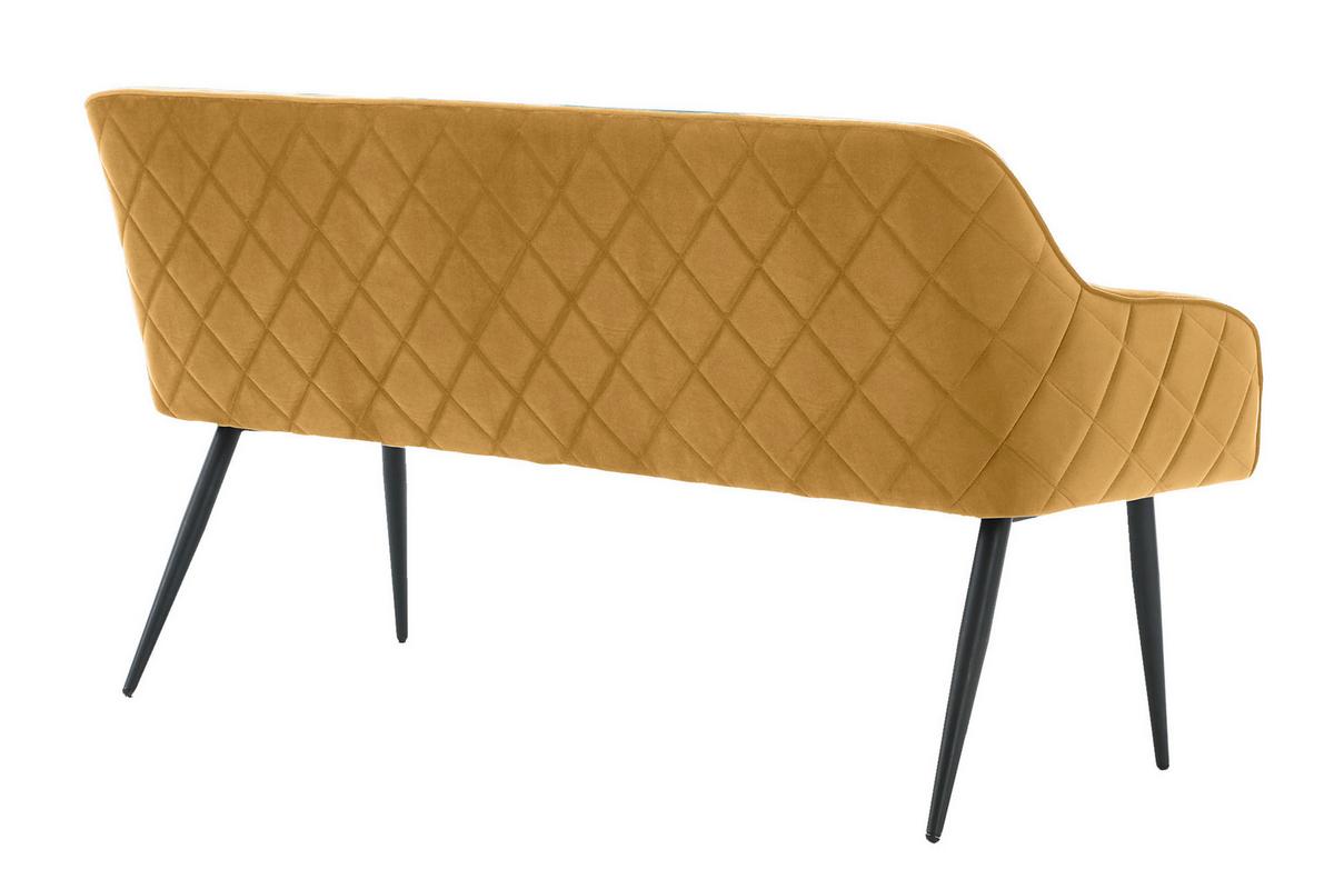 Sitzbank Senfgelb B: 160 cm - Senfgelb/Schwarz, MODERN, Textil (160/85/61cm) - Livetastic