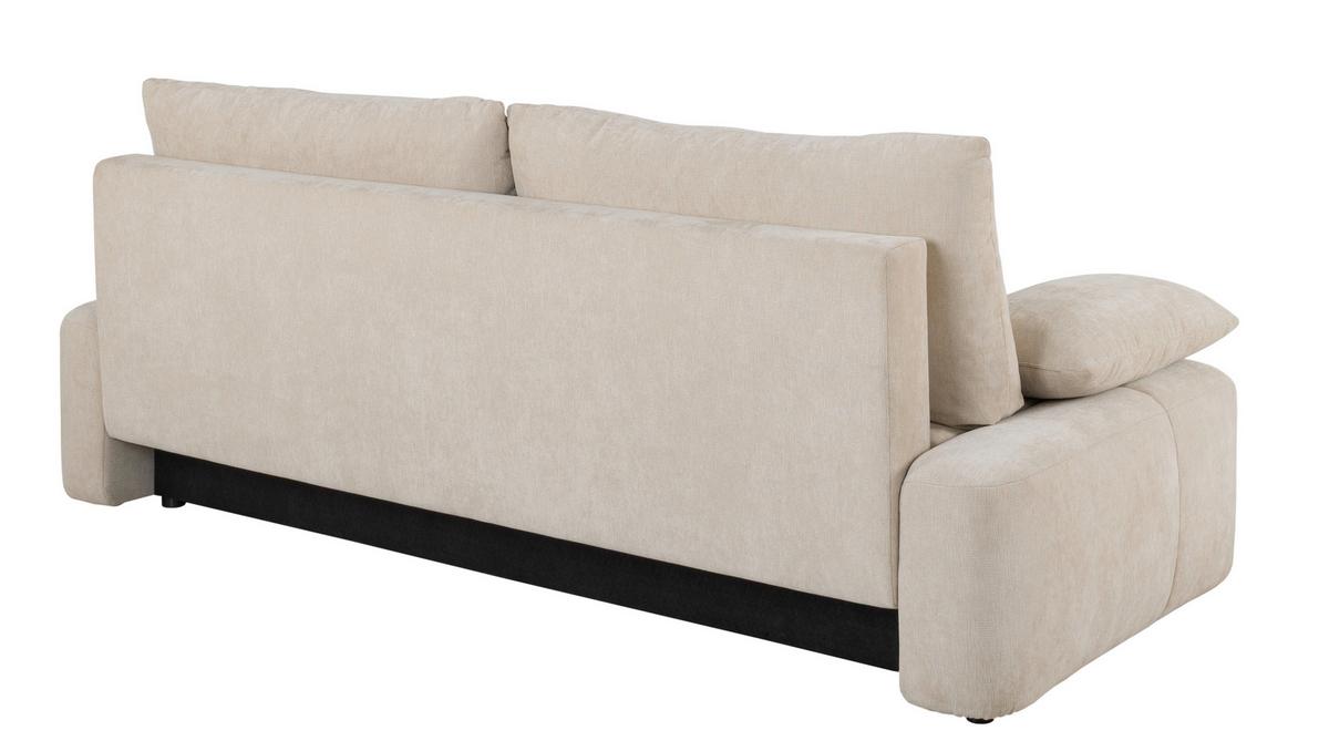 Schlafsofa Hello Lux 3Dl Beige B: 240cm - Beige/Schwarz, Design, Textil (240/93/108cm) - MID.YOU