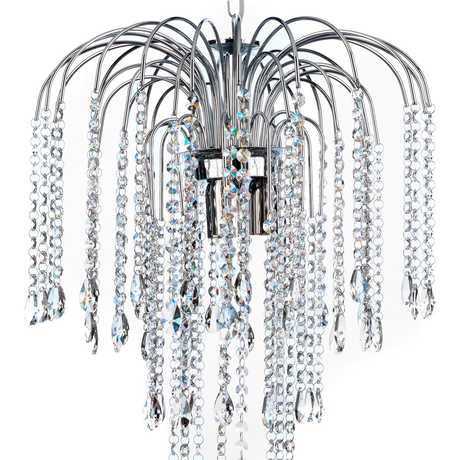 Kristall-Hängeleuchte 4698/M - Chromfarben, KONVENTIONELL, Glas/Metall (40/110/40cm)