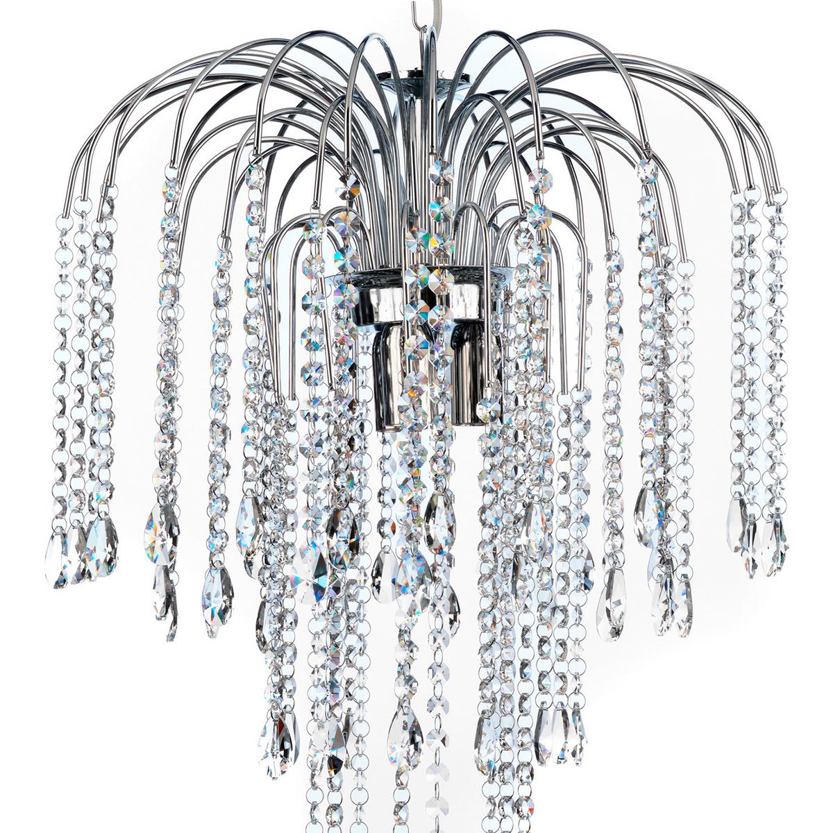 Kristall-Hängeleuchte 4698/M - Chromfarben, KONVENTIONELL, Glas/Metall (40/110/40cm)