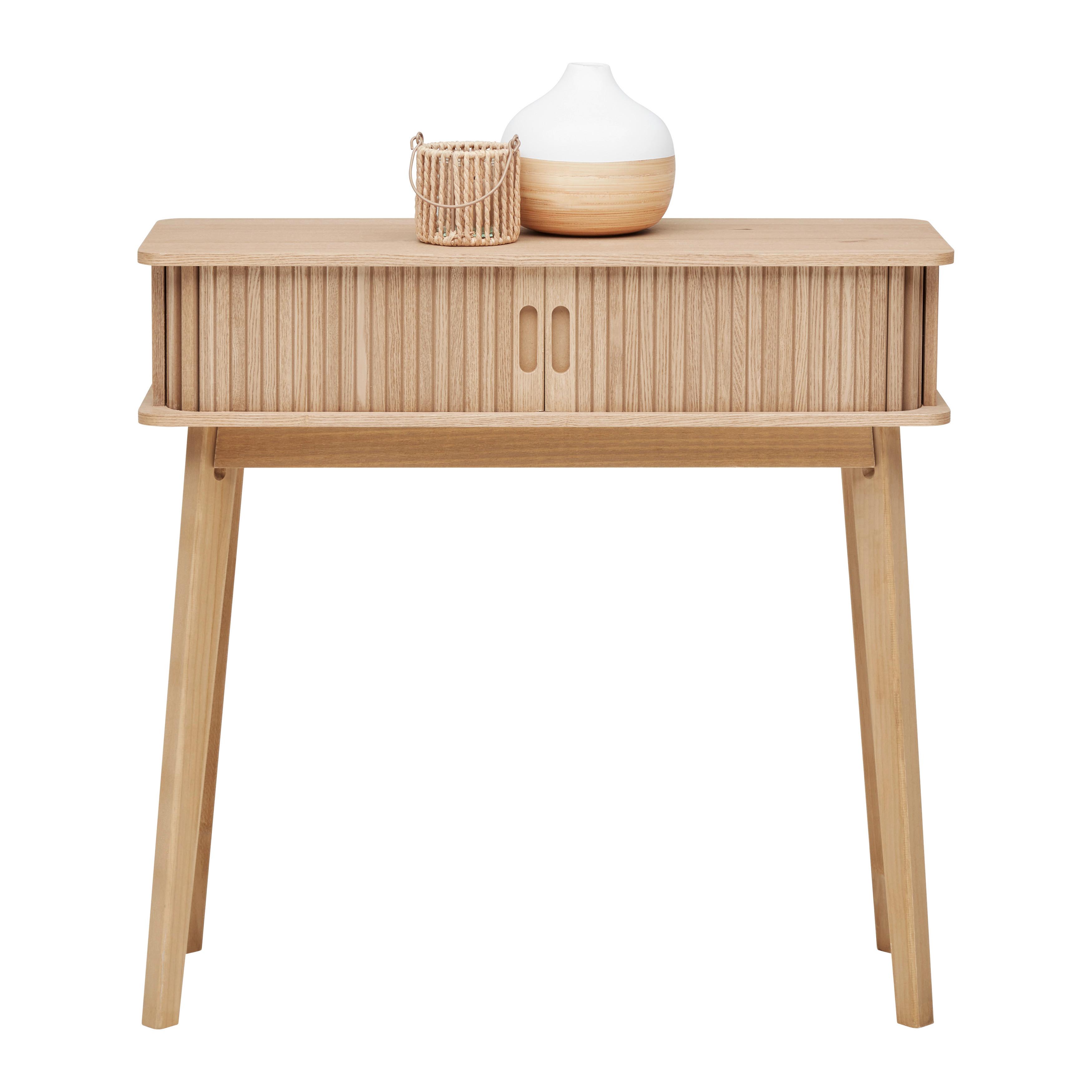 Konzolový stolek dyha/MDF - přírodní barvy, Moderní, dřevo/kompozitní dřevo (80/78/30cm) - Premium Living