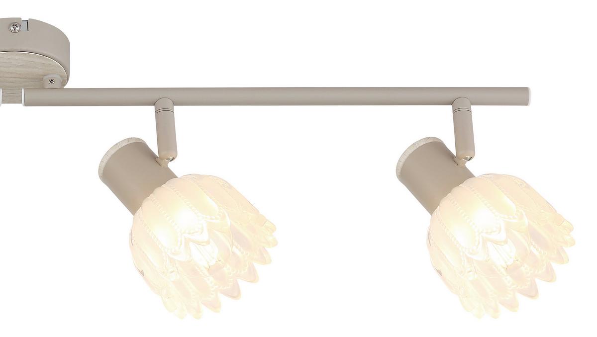 Strahler Exkl. 4xe14, 40w - Sandfarben, KONVENTIONELL, Glas/Metall (70/9/15,5cm) - Globo