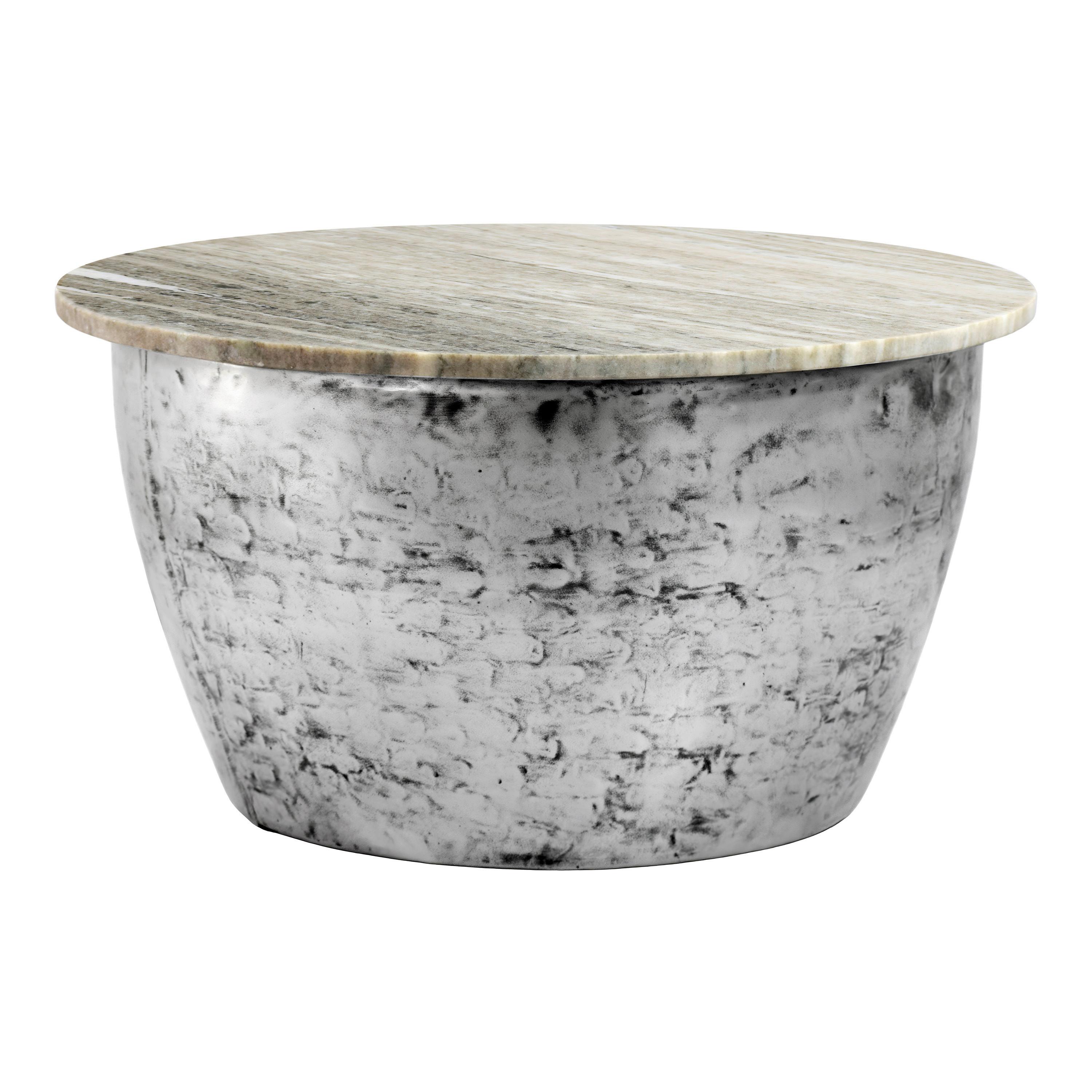COUCHTISCH Silberfarben B: 60cm - Silberfarben, Design, Stein/Metall (60/60/34cm) - Livetastic