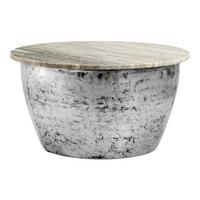 COUCHTISCH Silberfarben B: 60cm - Silberfarben, Design, Stein/Metall (60/60/34cm) - Livetastic