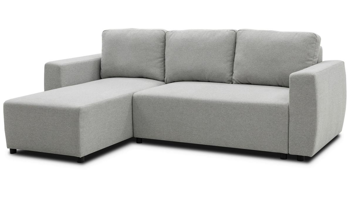 Ecksofa Pharell - Schwarz/Grau, Basics, Textil (155/230cm) - Livetastic