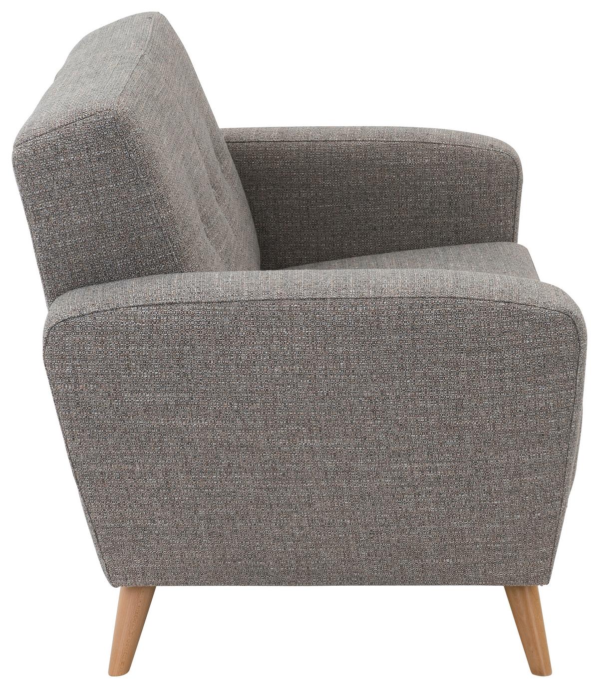2-sitzer-sofa Jerry Rücken Echt, Grau - Naturfarben/Grau, Design, Textil (136/85/82cm) - Max Winzer