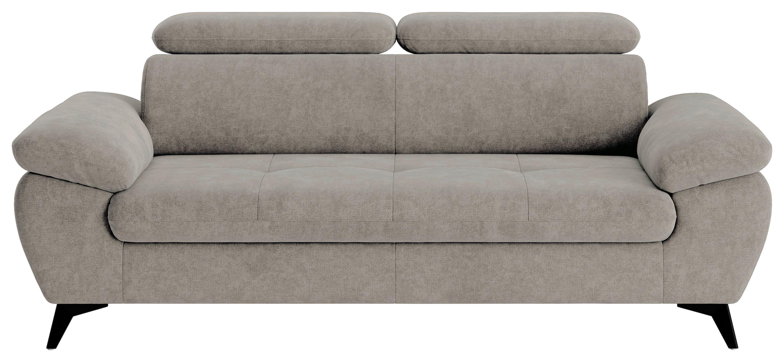 3-Sitzer-Sofa Hudson Schlammfarben, B: 215 cm - Schlammfarben/Schwarz, Textil (215/84/100cm) - MID.YOU