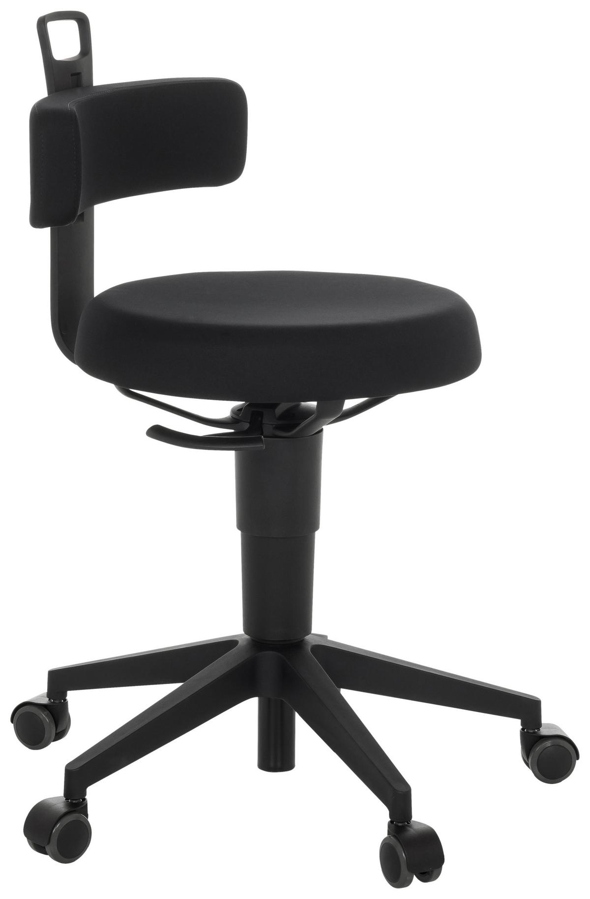 Bürohocker Top Work Flex - Schwarz, Basics, Kunststoff/Textil (40/74-86/46cm) - MID.YOU