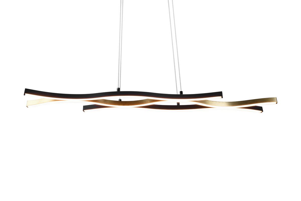Led-hängeleuchte Blaze H: 150 Cm Dimmbar - Messingfarben/Schwarz, Design, Metall (107,5/15,5/150cm) - Trio Leuchten