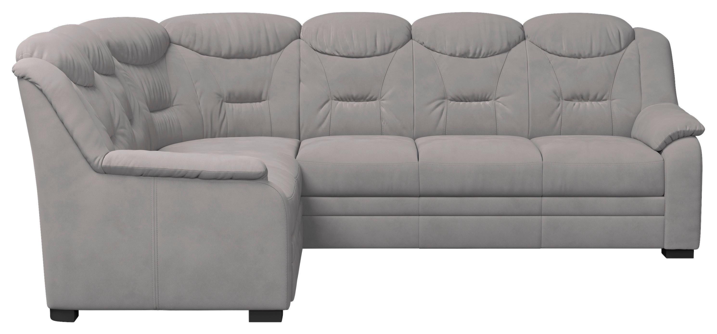 Ecksofa Marcus - Hellgrau/Schwarz, Basics, Textil (211/263cm) - MID.YOU