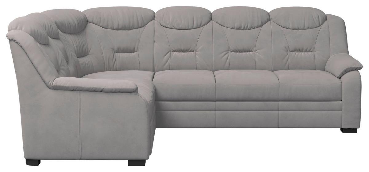 Ecksofa Marcus - Hellgrau/Schwarz, Basics, Textil (211/263cm) - MID.YOU