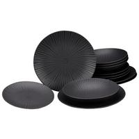Tafelservice Keramik 4 Personen Geschirr Set Schwarz - Schwarz, Basics, Keramik - Creatable