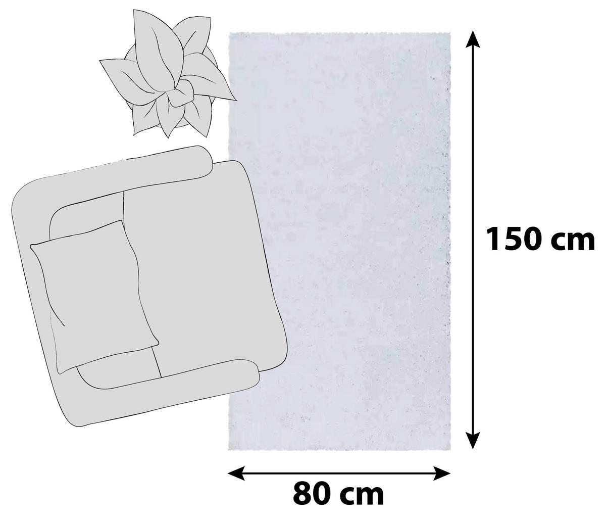 Hochflor Teppich Weiß Sydney 80x150 cm - Weiß, Basics, Textil (80/150cm)
