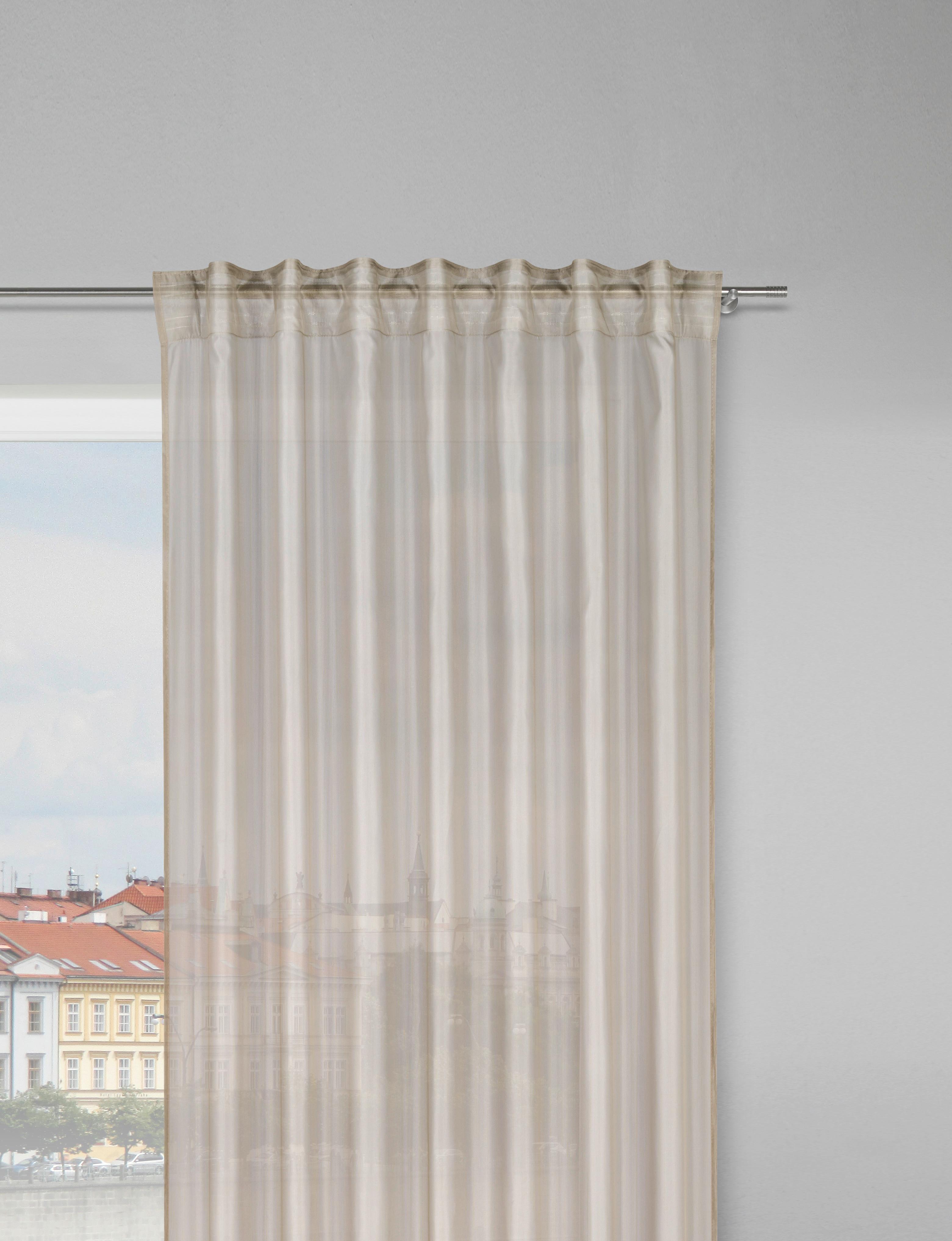 HOTOVÝ ZÁVĚS RITA - šedohnědá, Konvenční, textil (140/245cm) - Modern Living