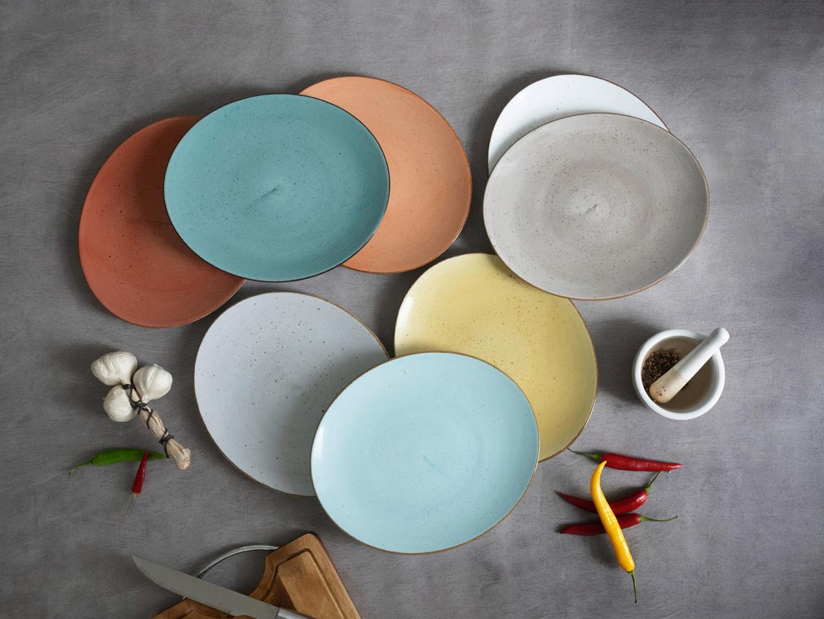 Steaktellerset Keramik, Hellblau - Hellblau, Basics, Keramik - Creatable