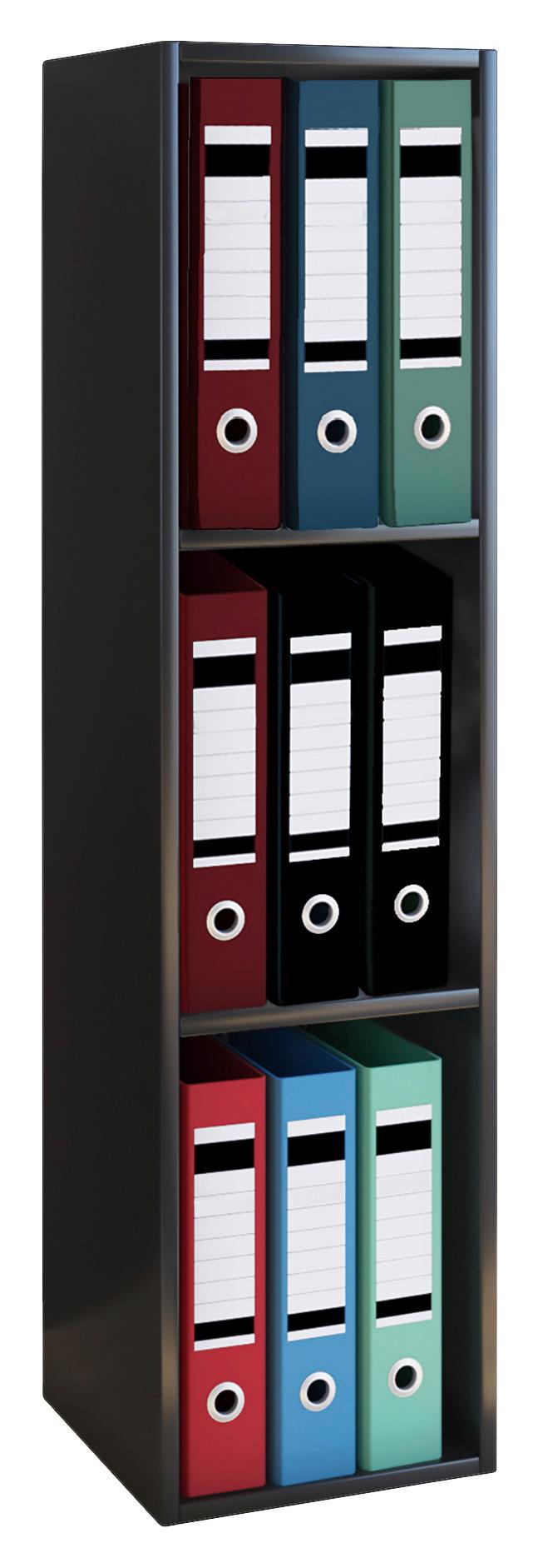 Aktenregal Offas Schwarz B 34 Cm - Schwarz, Design, Holzwerkstoff (34/115/29cm) - MID.YOU