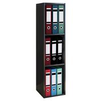 Aktenregal Offas Schwarz B 34 cm - Schwarz, Design, Holzwerkstoff (34/115/29cm) - MID.YOU