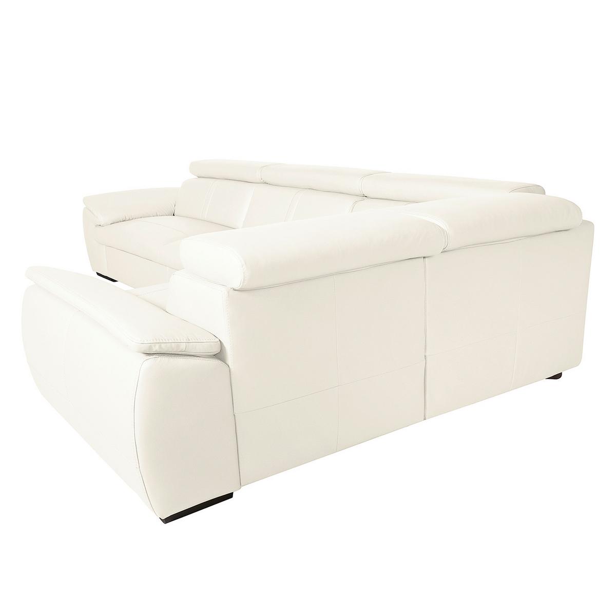 Ecksofa City Weiß B: 265x193 Cm - Wengefarben/Weiß, Design, Leder (265/193cm) - Livetastic