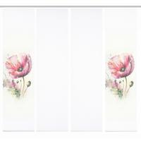 Flächenvorhang Meliora 4er Set - Rosa/Weiß, Natur, Textil (60/245cm)