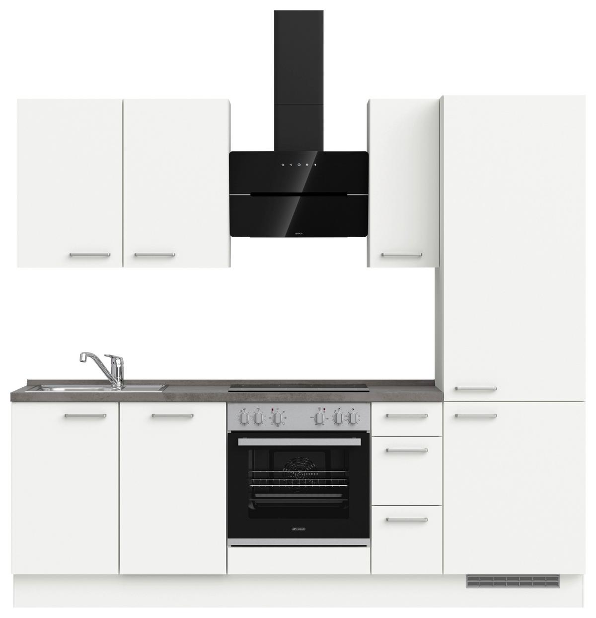 KÜCHENLEERBLOCK TOUCH HIGH - LINE, H2 RECHTS - Weiß/Grau, MODERN, Holzwerkstoff (240cm) - Nobilia