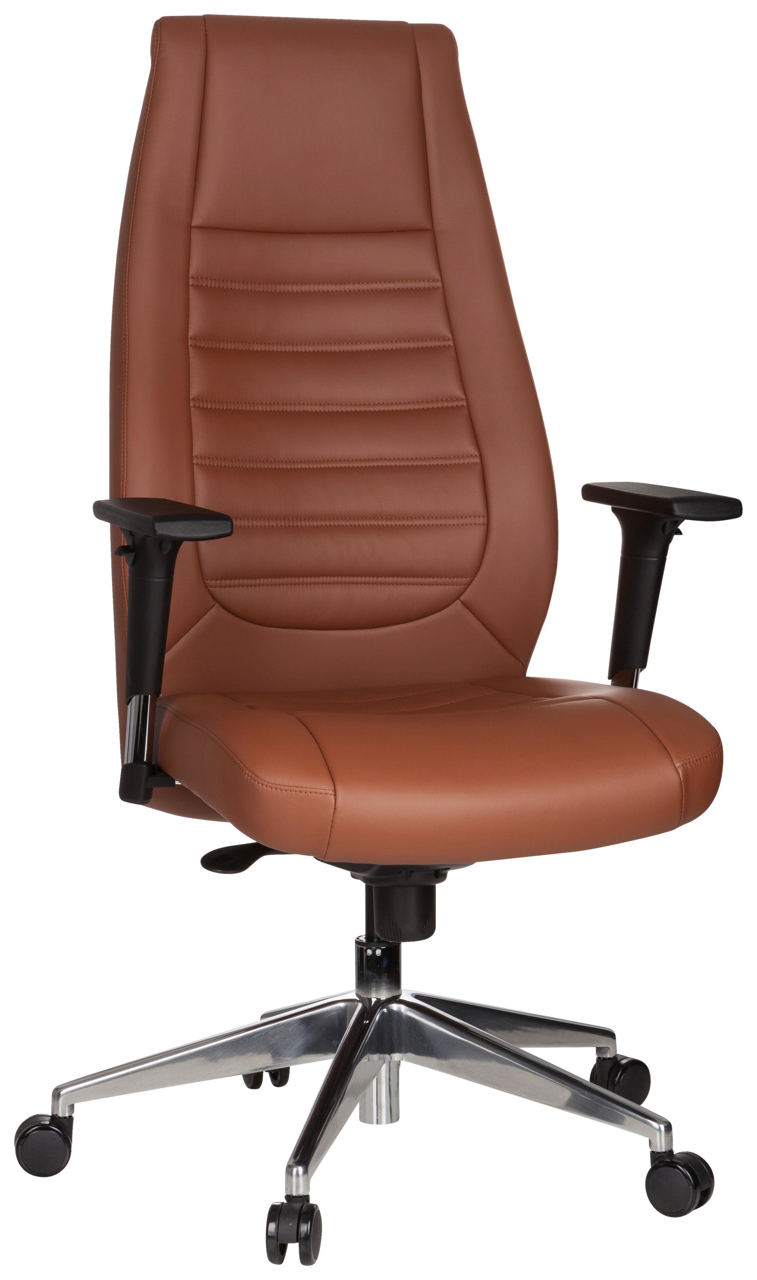 Chefsessel Vitoro Braun Bis 150 Kg - Silberfarben/Braun, Basics, Kunststoff/Textil (65/133/65cm) - MID.YOU
